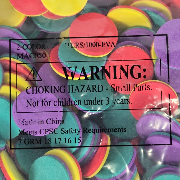 1000 Count 2-Color EVA Foam Math Counters MAC050 Multi Color Learning Discs - Picture 2 of 3